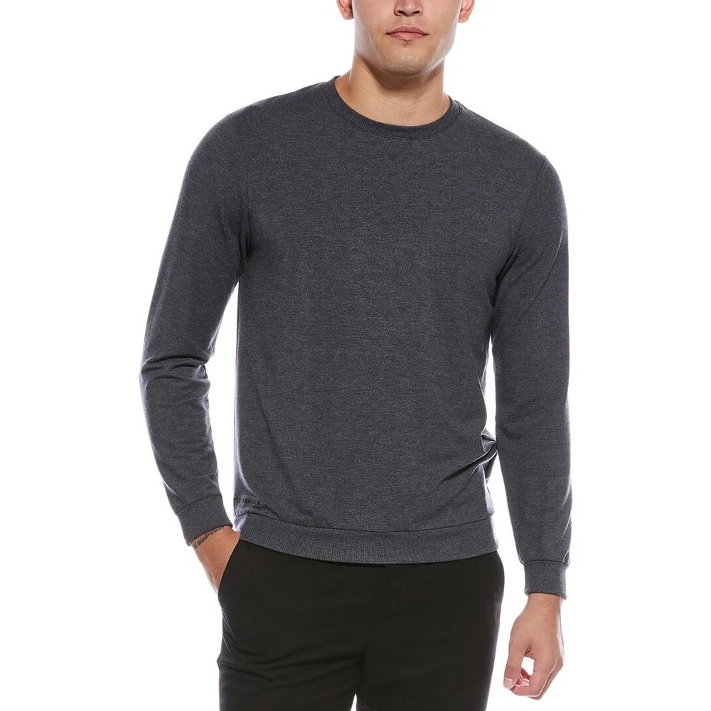 TravisMathew Amenities Crewneck Sweatshirt L Heather Gray Modal Lightweight Golf